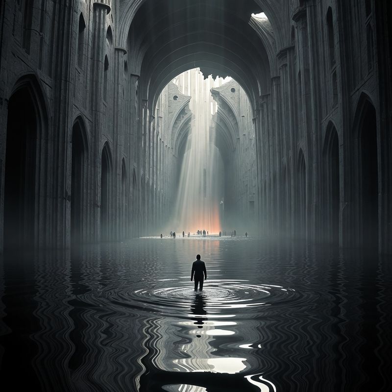 illustrations-landscape · Forgotten Castle Swallowed By An Enchanted Swamp Cathedral