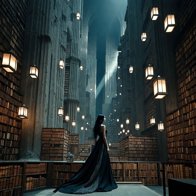 illustrations-fantasy-royalty · Elegant Woman With Raven Black Hair Standing Inside