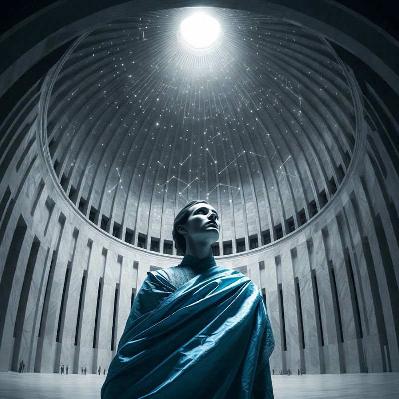 illustrations-fantasy-royalty · Royal Advisor In Magnificent Blue Silk Standing Beneath