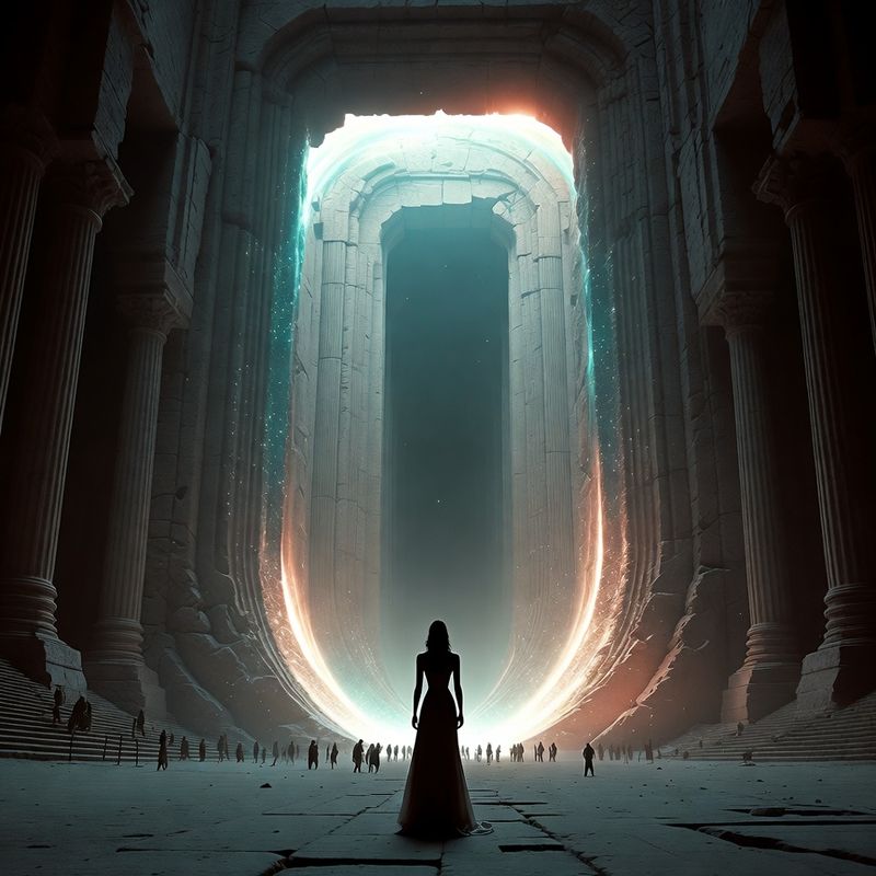 illustrations-fantasy-royalty · Beautiful Woman Commanding Shimmering Gateways Between Worlds Brilliant