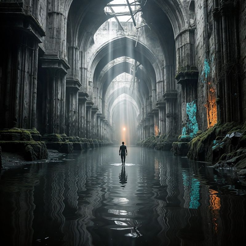 illustrations-landscape · Forgotten Castle Swallowed By An Enchanted Swamp Cathedral