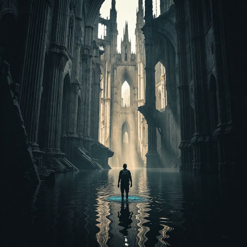 illustrations-landscape · Forgotten Castle Swallowed By An Enchanted Swamp Cathedral