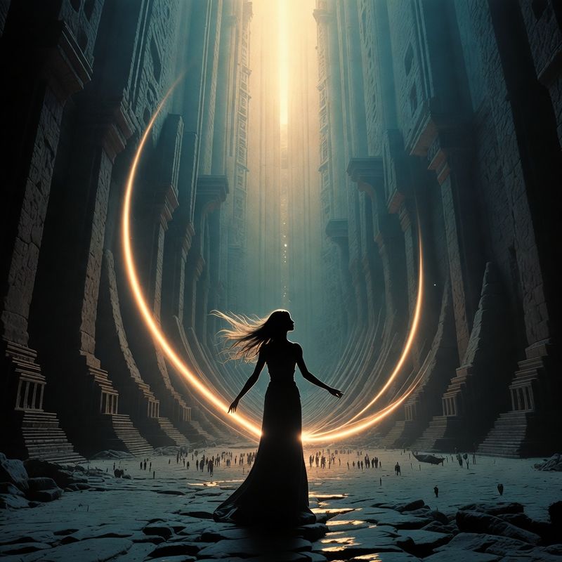 illustrations-fantasy-royalty · Beautiful Woman Commanding Shimmering Gateways Between Worlds Brilliant