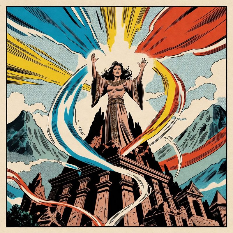 illustrations-fantasy-royalty · A Powerful Young Sorceress Raising Brilliant Streams Of
