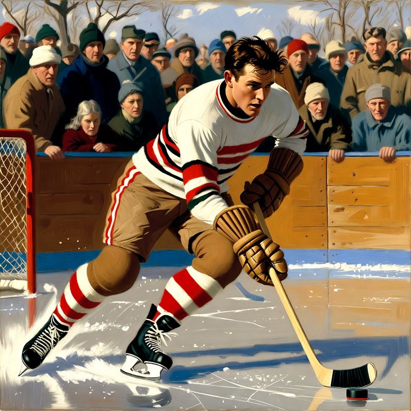 photos-sports-editorial · Norman Rockwell Style — Hockey Player