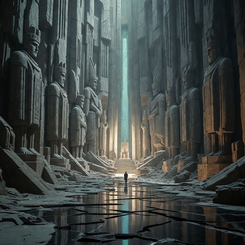 illustrations-landscape · Forgotten Dwarven Throne Hall Abandoned For Centuries Colossal