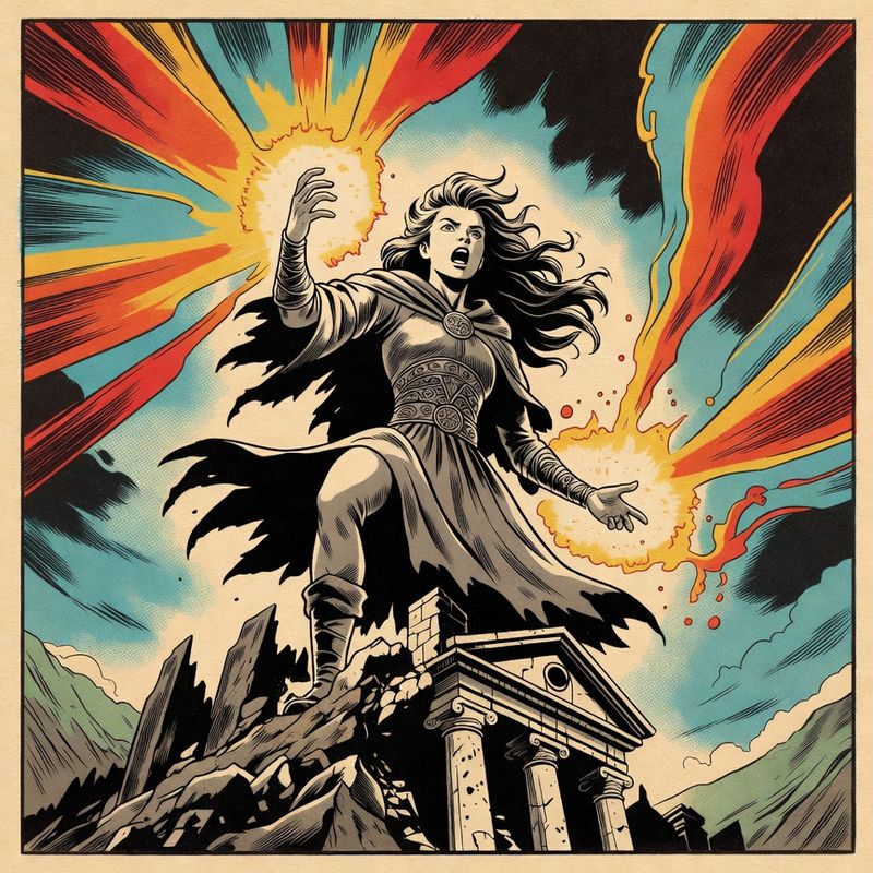 illustrations-fantasy-royalty · A Powerful Young Sorceress Raising Brilliant Streams Of