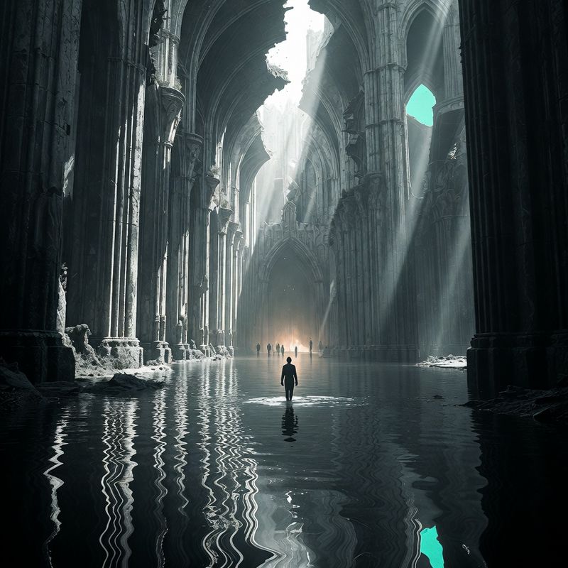 illustrations-landscape · Forgotten Castle Swallowed By An Enchanted Swamp Cathedral