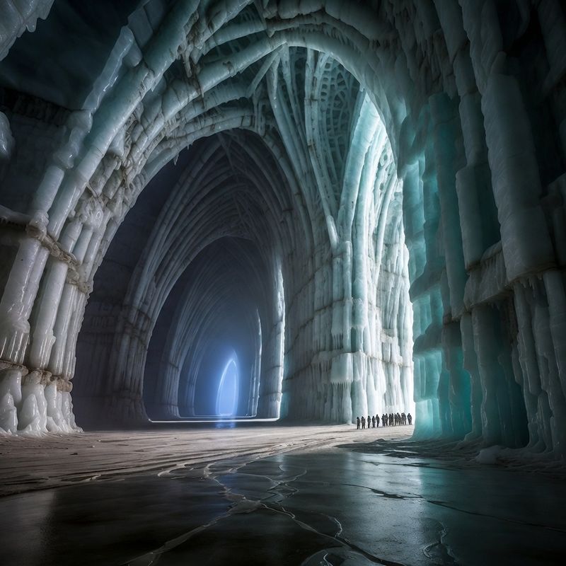 illustrations-landscape · Frozen Palace Of An Ancient Ice Queen Cathedral