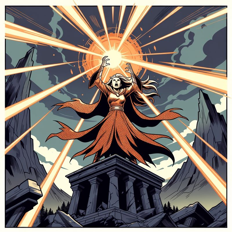 illustrations-fantasy-royalty · A Powerful Young Sorceress Raising Brilliant Streams Of