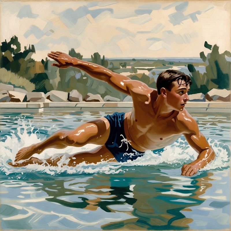 photos-sports-editorial · Norman Rockwell Style — Swimmer