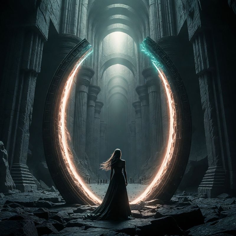 illustrations-fantasy-royalty · Beautiful Woman Commanding Shimmering Gateways Between Worlds Brilliant