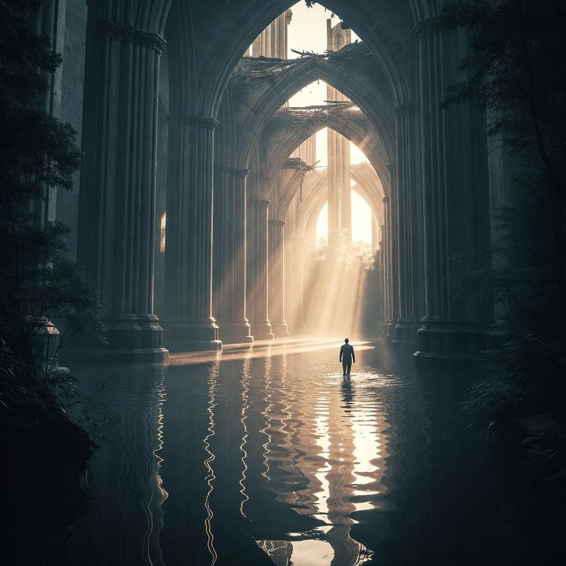 illustrations-landscape · Forgotten Castle Swallowed By An Enchanted Swamp Cathedral