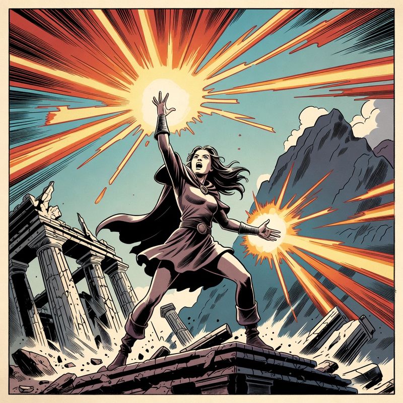 illustrations-fantasy-royalty · A Powerful Young Sorceress Raising Brilliant Streams Of