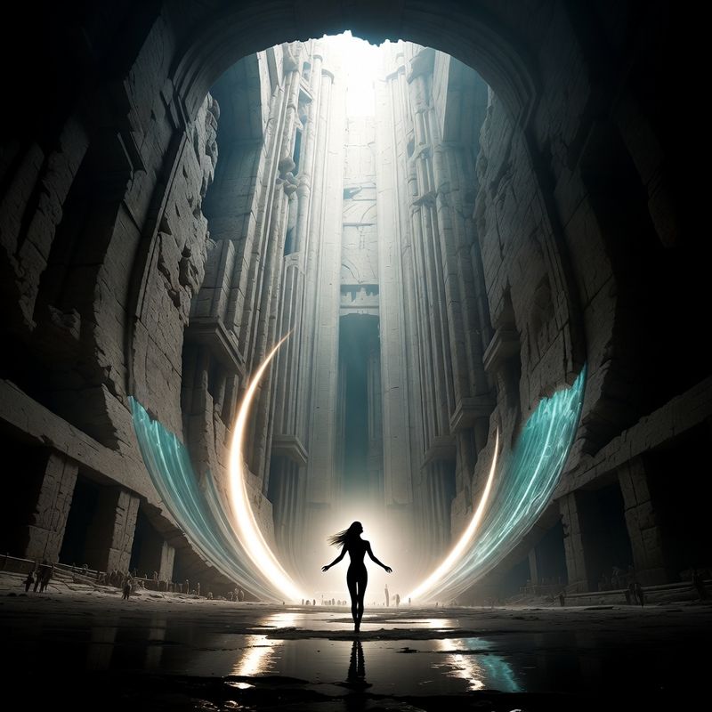 illustrations-fantasy-royalty · Beautiful Woman Commanding Shimmering Gateways Between Worlds Brilliant