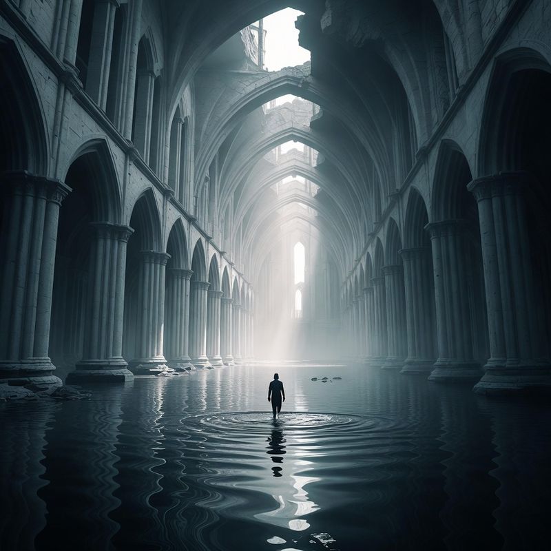 illustrations-landscape · Forgotten Castle Swallowed By An Enchanted Swamp Cathedral
