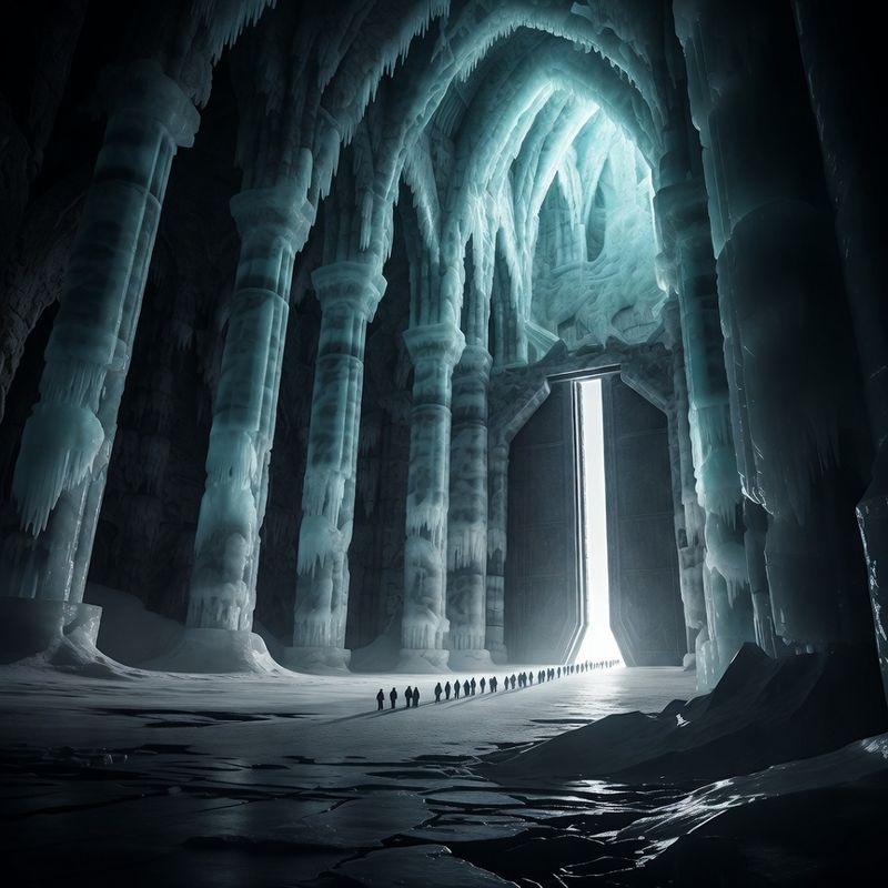 illustrations-landscape · Frozen Palace Of An Ancient Ice Queen Cathedral