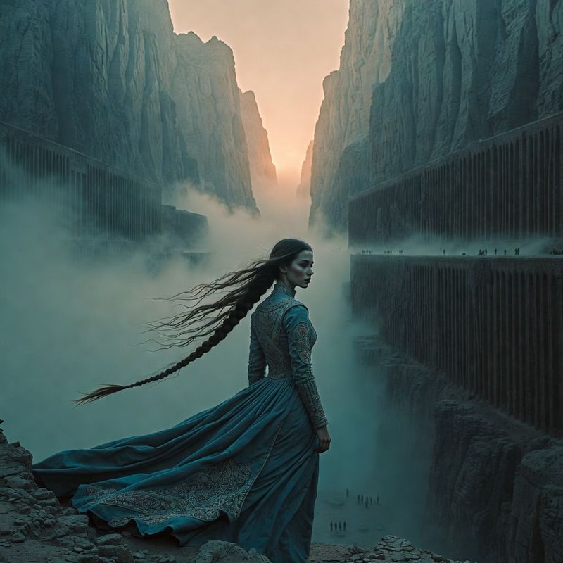 illustrations-fantasy-portraits · A Young Woman With An Impossibly Long Dark