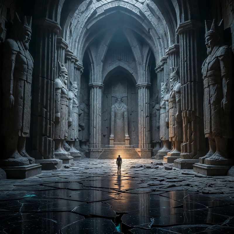 illustrations-landscape · Forgotten Dwarven Throne Hall Abandoned For Centuries Colossal