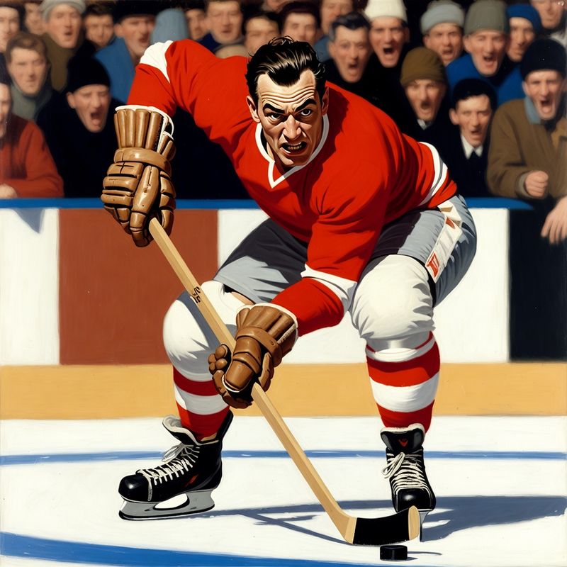 photos-sports-editorial · Norman Rockwell Style — Hockey Player