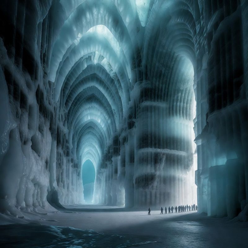 illustrations-landscape · Frozen Palace Of An Ancient Ice Queen Cathedral