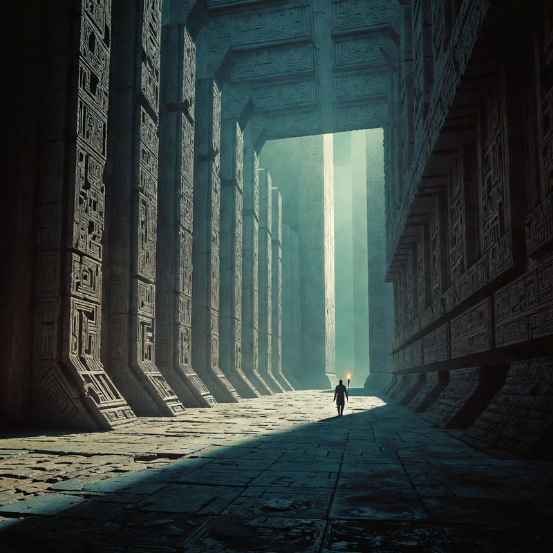 illustrations-landscape · Ancient Labyrinth Beneath A Cursed Kingdom Monumental Corridors