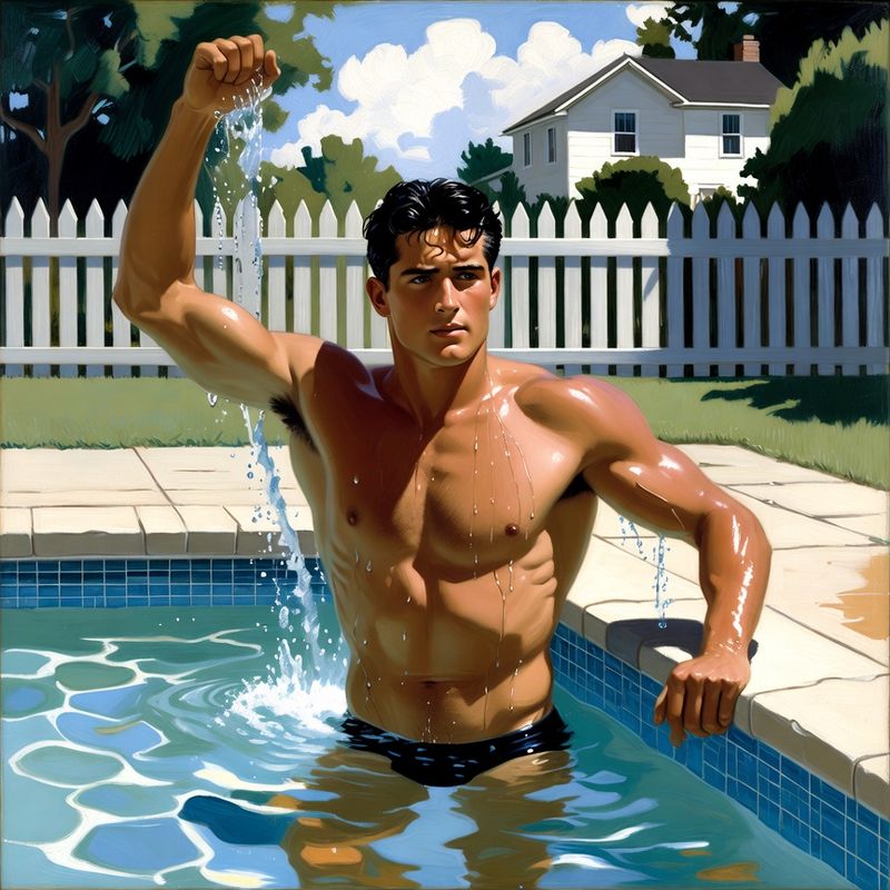 photos-sports-editorial · Norman Rockwell Style — Swimmer