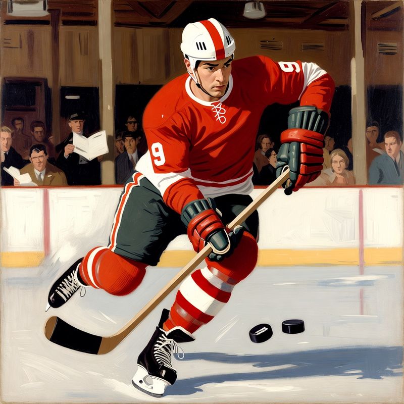 photos-sports-editorial · Norman Rockwell Style — Hockey Player