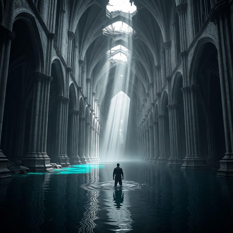 illustrations-landscape · Forgotten Castle Swallowed By An Enchanted Swamp Cathedral