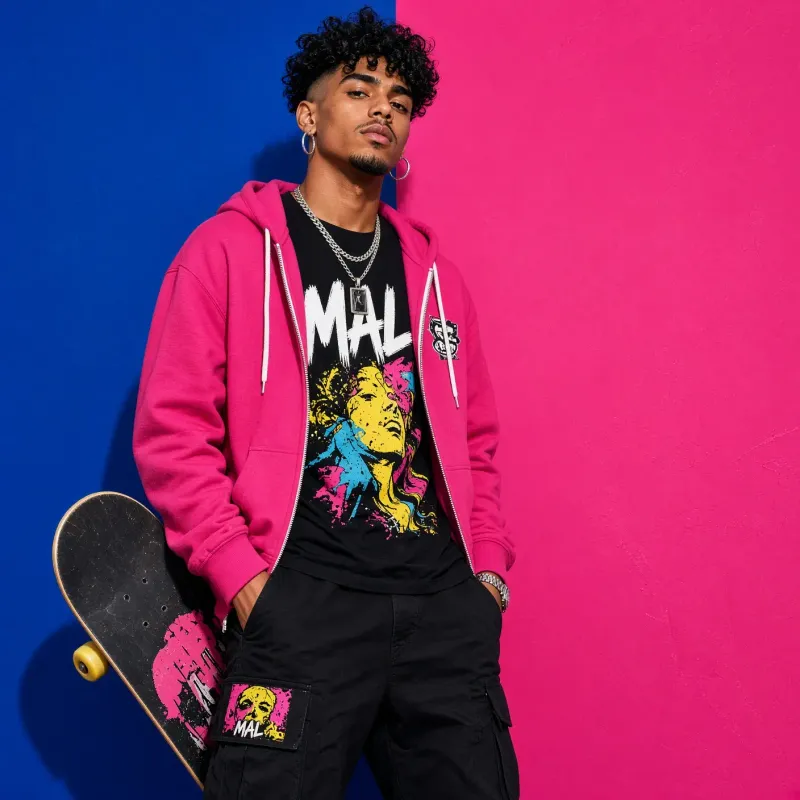 photos-people-editorial-portraits · Confident High Fashion Portrait Of Skateboarder Mal Against