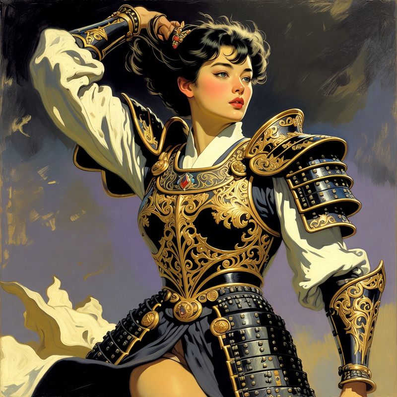 photos-sports-editorial · Norman Rockwell Style — Samurai Queen