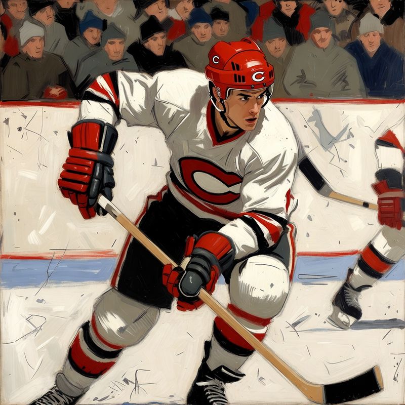 photos-sports-editorial · Norman Rockwell Style — Hockey Player