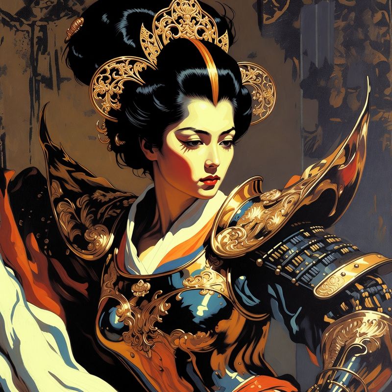 photos-sports-editorial · Norman Rockwell Style — Samurai Queen