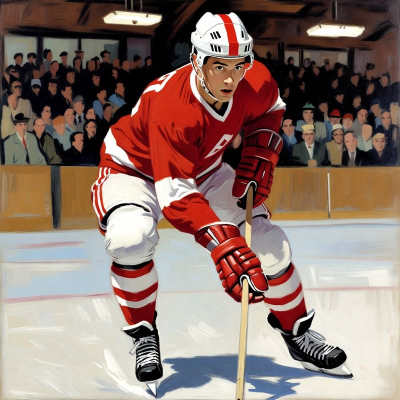 photos-sports-editorial · Norman Rockwell Style — Hockey Player