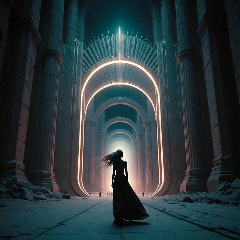 illustrations-fantasy-royalty · Beautiful Woman Commanding Shimmering Gateways Between Worlds Brilliant