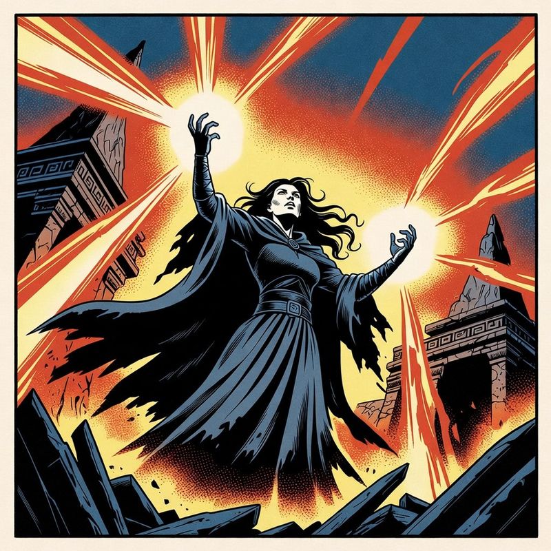 illustrations-fantasy-royalty · A Powerful Young Sorceress Raising Brilliant Streams Of