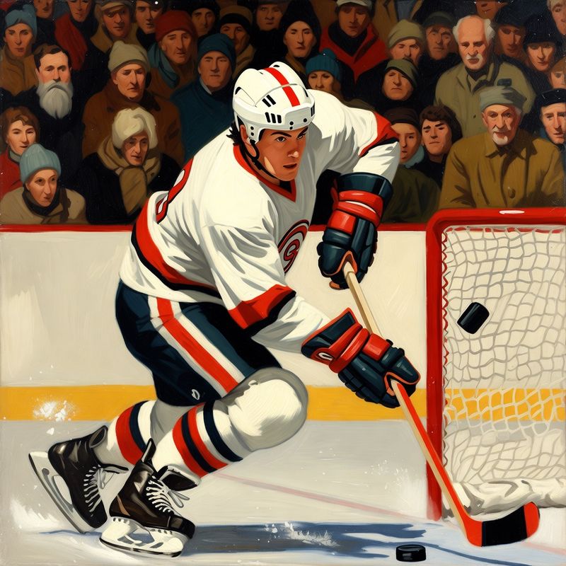 photos-sports-editorial · Norman Rockwell Style — Hockey Player