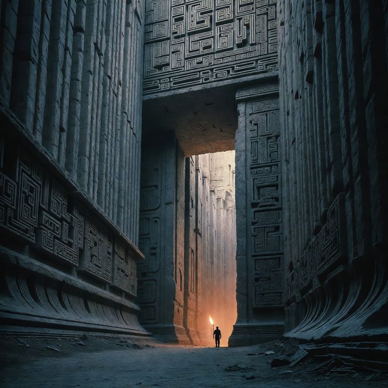 illustrations-landscape · Ancient Labyrinth Beneath A Cursed Kingdom Monumental Corridors
