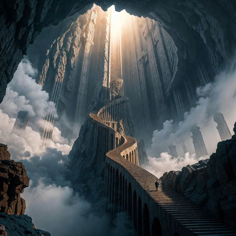 illustrations-landscape · Tower Of A Timeless Sorcerer Extending Beyond Sight