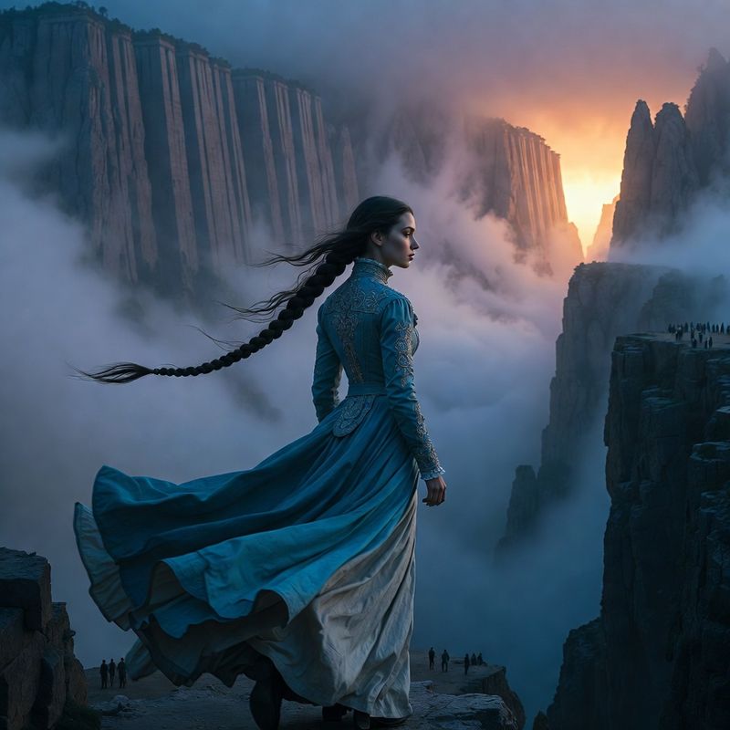 illustrations-fantasy-portraits · A Young Woman With An Impossibly Long Dark