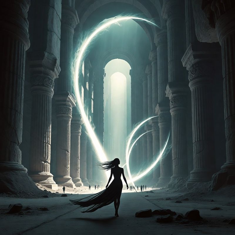 illustrations-fantasy-royalty · Beautiful Woman Commanding Shimmering Gateways Between Worlds Brilliant