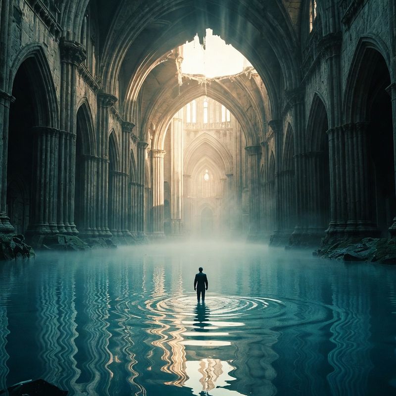 illustrations-landscape · Forgotten Castle Swallowed By An Enchanted Swamp Cathedral