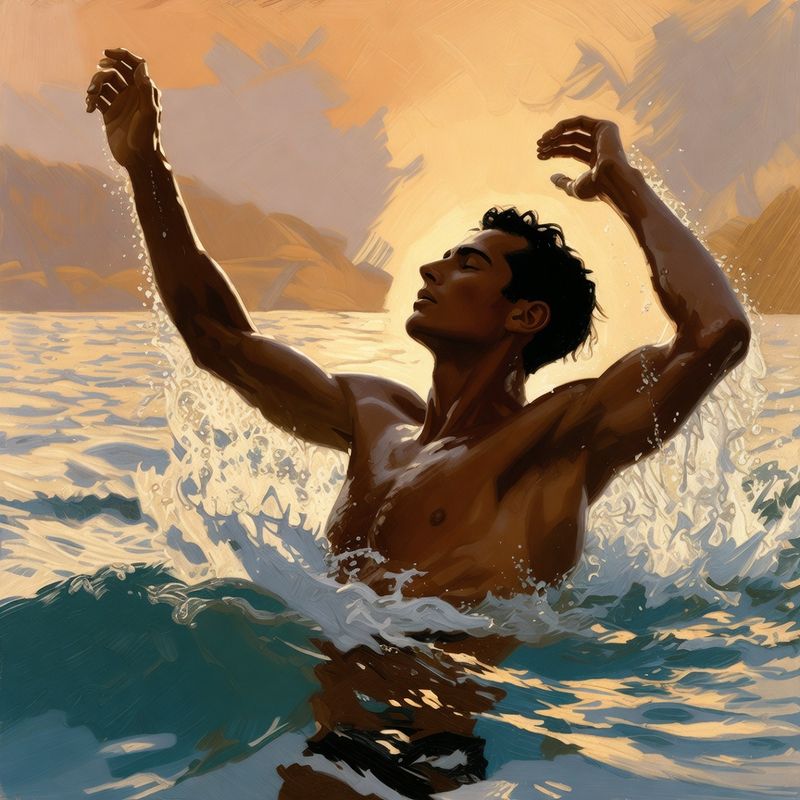 photos-sports-editorial · Norman Rockwell Style — Swimmer