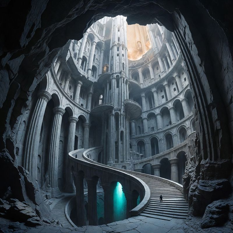 illustrations-landscape · Tower Of A Timeless Sorcerer Extending Beyond Sight