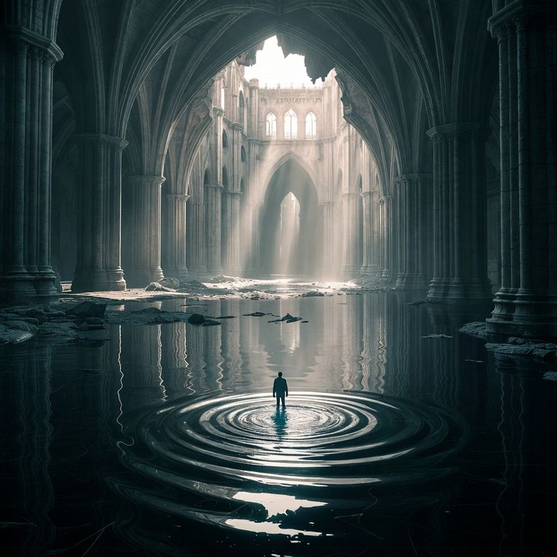 illustrations-landscape · Forgotten Castle Swallowed By An Enchanted Swamp Cathedral