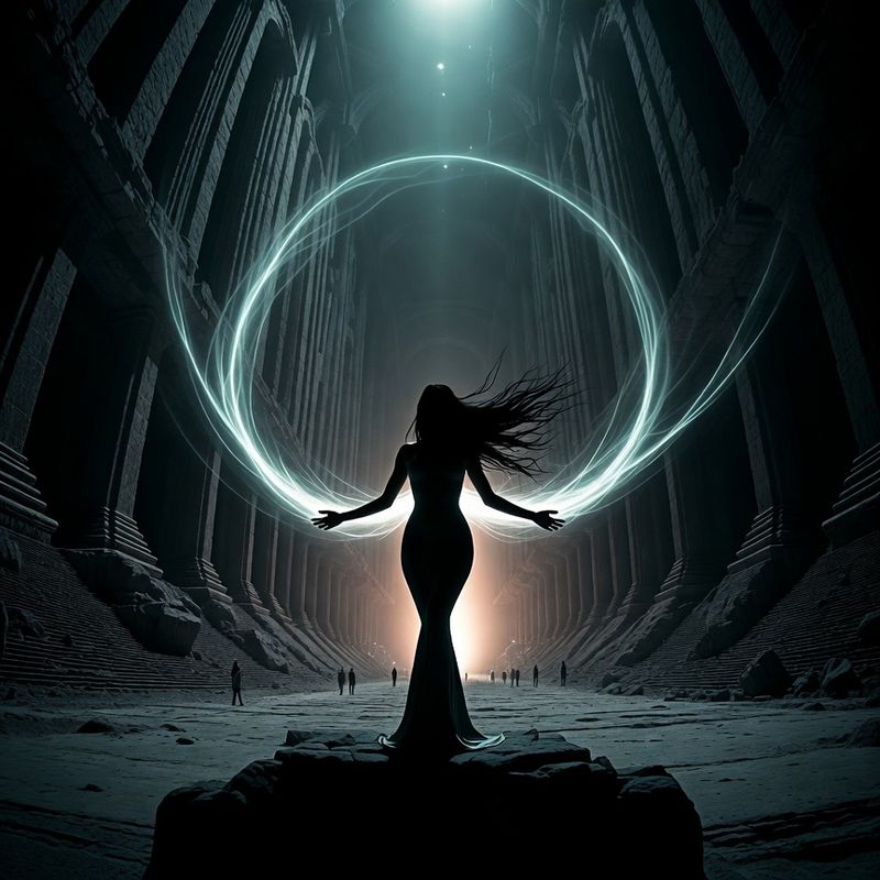 illustrations-fantasy-royalty · Beautiful Woman Commanding Shimmering Gateways Between Worlds Brilliant