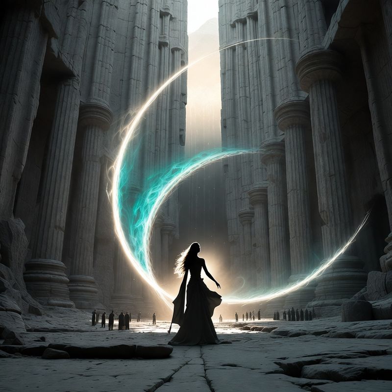 illustrations-fantasy-royalty · Beautiful Woman Commanding Shimmering Gateways Between Worlds Brilliant