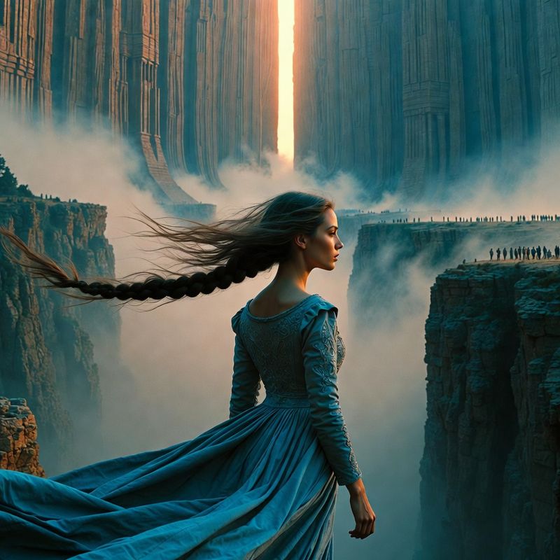illustrations-fantasy-portraits · A Young Woman With An Impossibly Long Dark