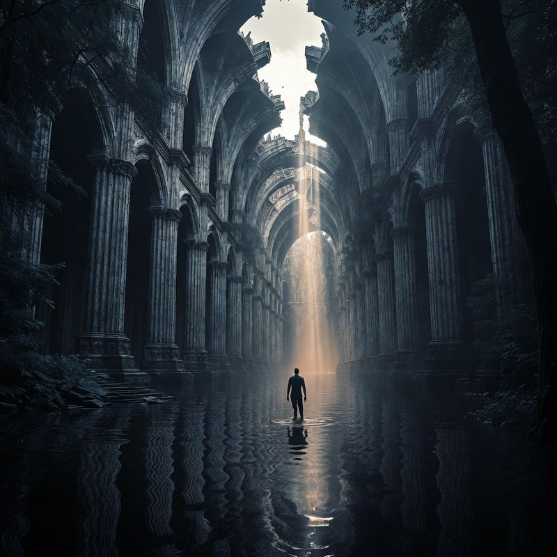 illustrations-landscape · Forgotten Castle Swallowed By An Enchanted Swamp Cathedral