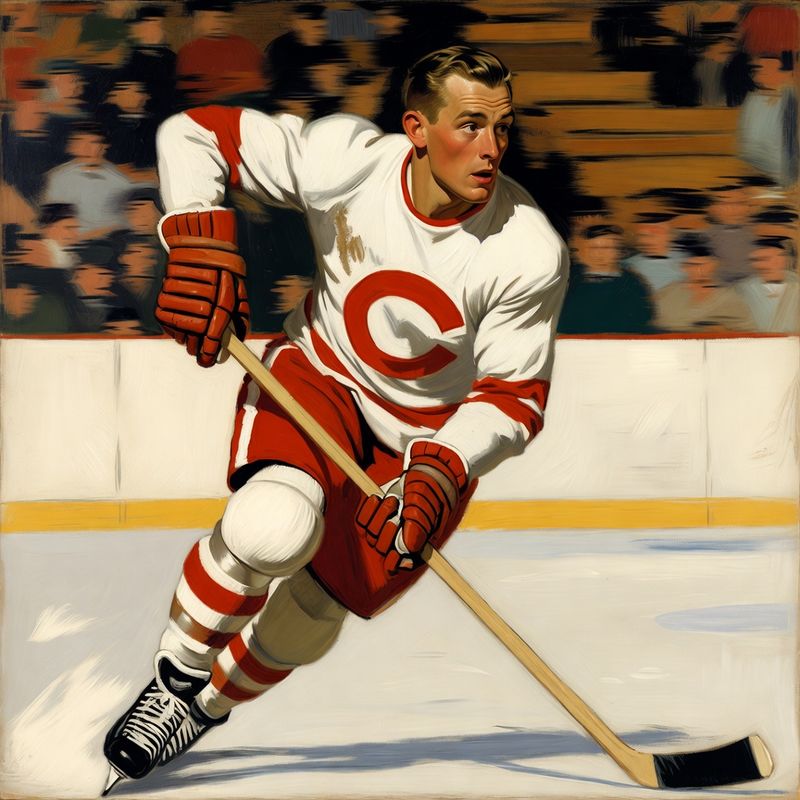 photos-sports-editorial · Norman Rockwell Style — Hockey Player